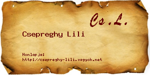 Csepreghy Lili névjegykártya