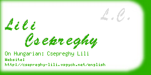 lili csepreghy business card